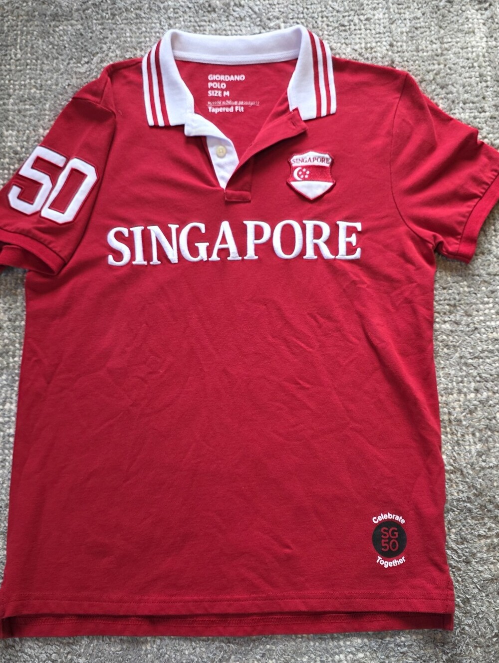 Giordano Singapore SG50 2015 50th Anniversary Team Singapore Polo Shirt